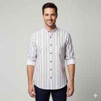 Men's White pink Casual Shirt