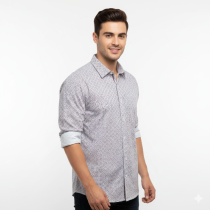 Men's Gray Printed Shirt