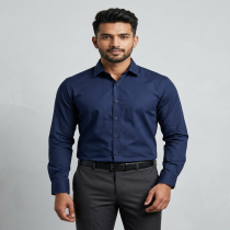 Men's Navy Blue Formal Shirt