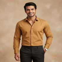 Men's Golden Brown Formal Shirt