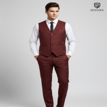 Men's Maroon Waist Coats