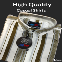 Men's White Brown Casual Shirt
