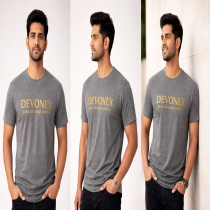 Mens Devonex Print Gray T-shirt