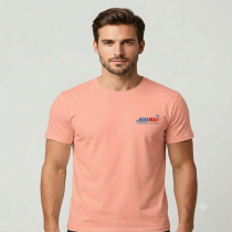 Men's Peach Round Neck T-shirt
