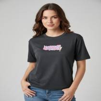 Women's Black printed T-shirt