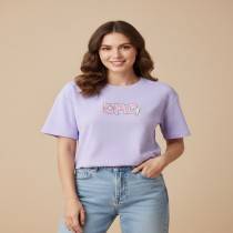 Women's Purple Printed T-shirt