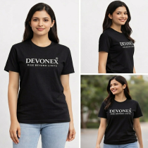 Women's Devonex Print Black T-shirt